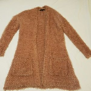 FUZZY CARDIGAN SWEATER